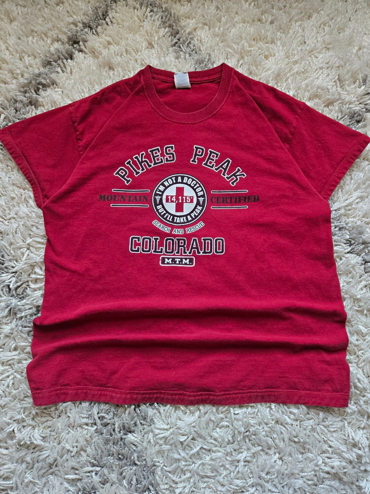 Vintage Gildan Heavy Cotton Pikes Peak Colorado Springs Mountain  T-Shirt