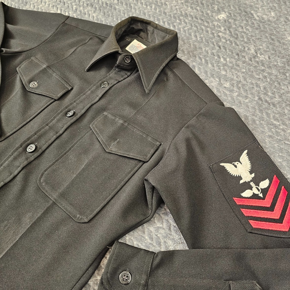 Vintage US Navy Dress Blues Top Creighton 14-32 Petty Officer 1st Class Aviator