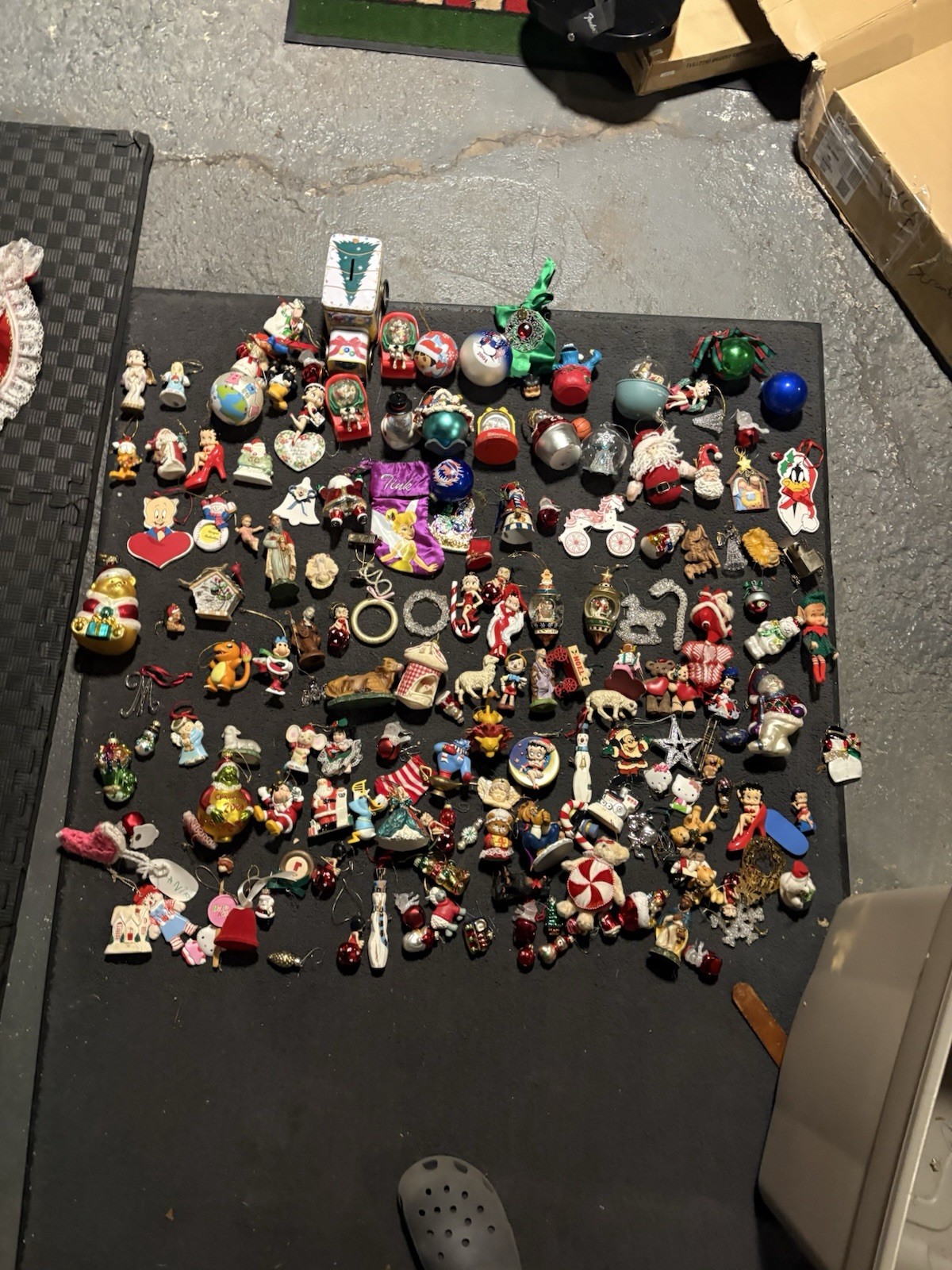 Huge Lot Of Vintage Christmas Ornaments Betty Boop, Disney, Looney Tunes & More