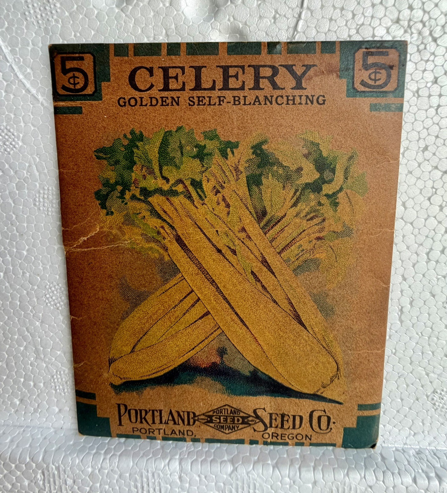 Vintage 1940s Celery Seed Packet Portland Seed Company Oregon unopened & patina