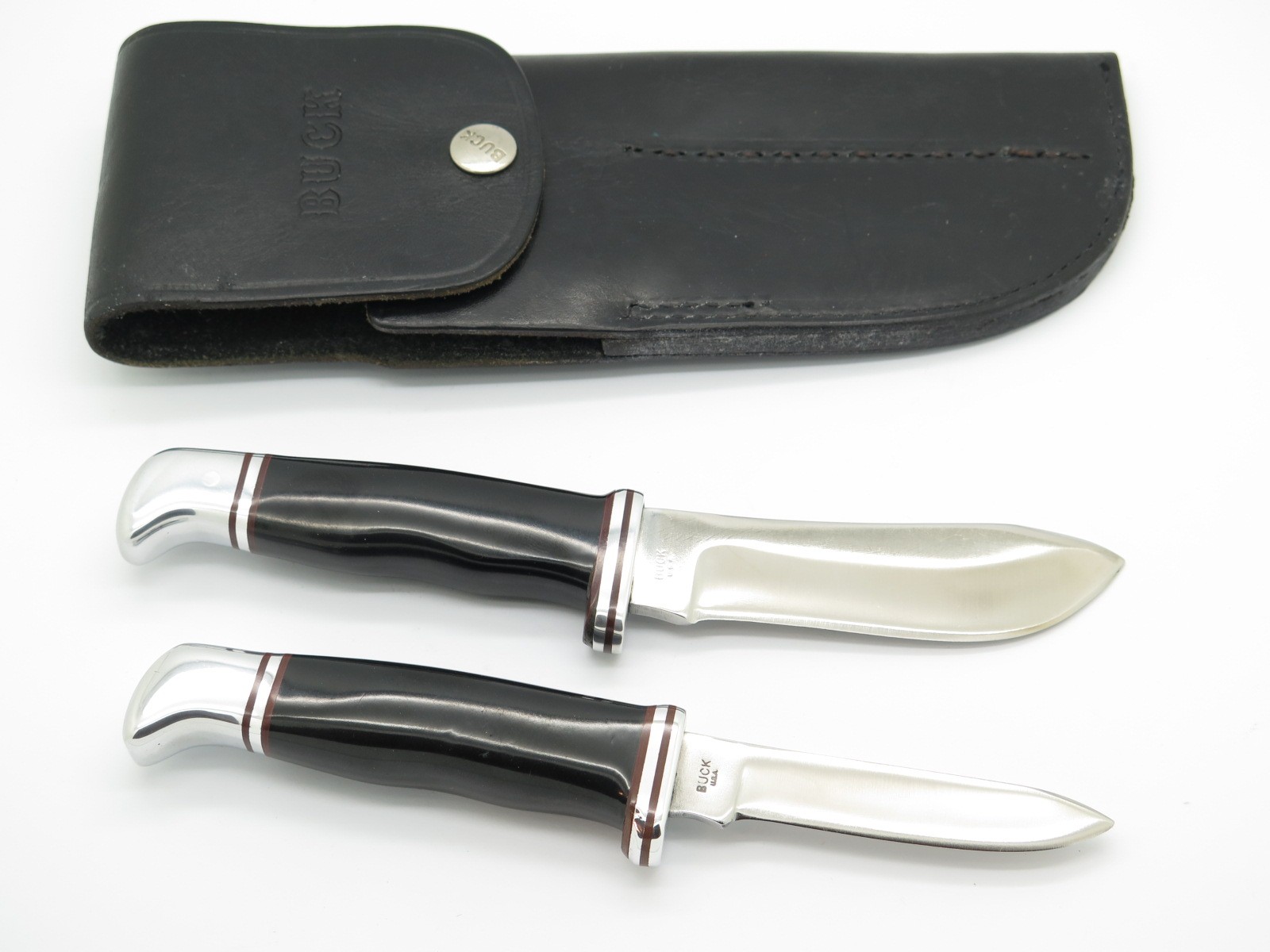 Vintage 1967-72 Inverted 2 Liner Buck Trophy Set 103 116 Fixed Hunting Knife Vintage 1967-72 Inverted 2 Liner Buck Trophy Set 103 116 Fixed Hunting Knife