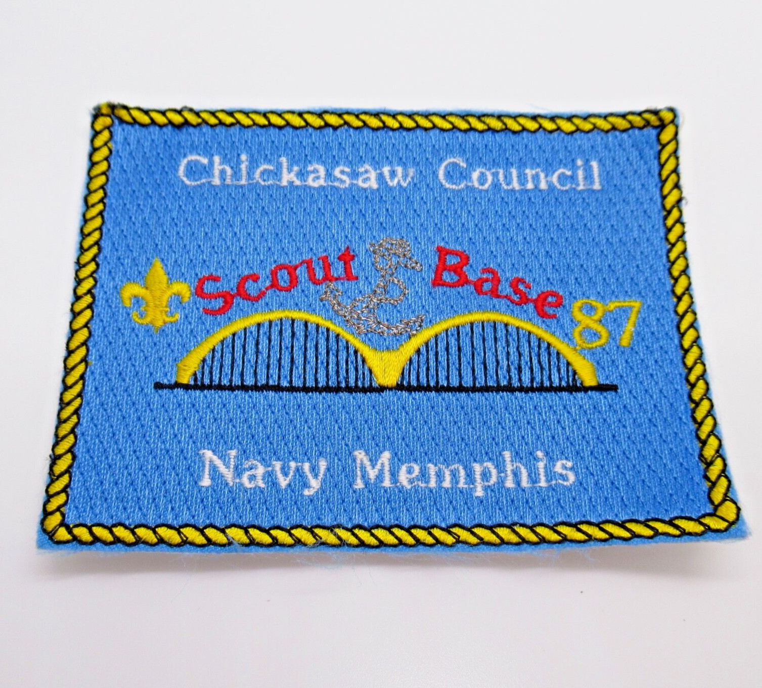 Scout Base 87 Patch Chickasaw Council Navy Memphis BSA 1987 Camp Vintage