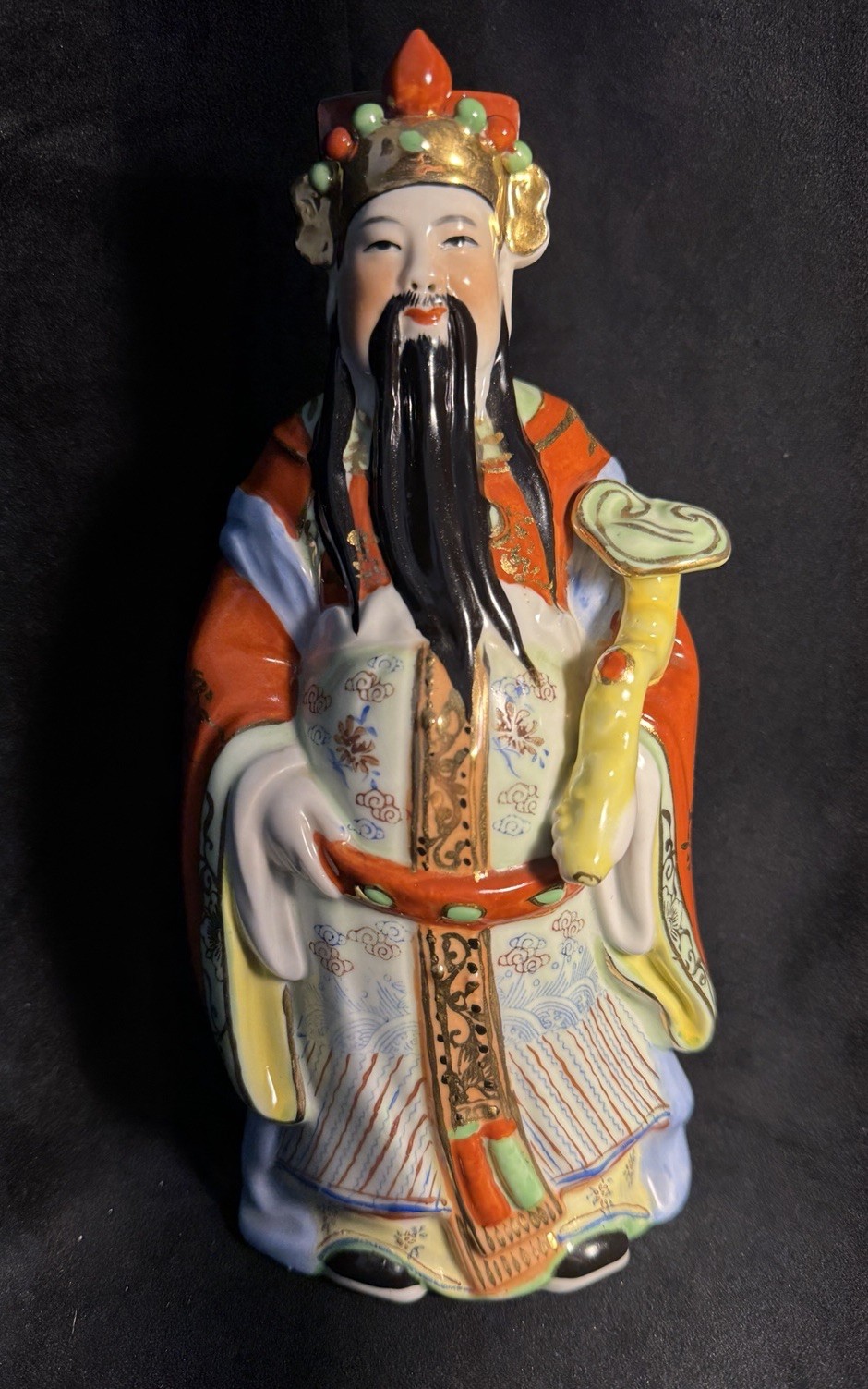 Vintage General Kwan Chinese Republic 3 Stars Immortal Porcelain Statue