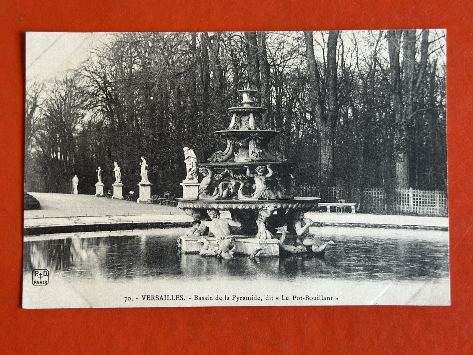 1909 VERSAILLES FRANCE Antique Postcard~ PYRAMID BASIN  / FOUNTAIN