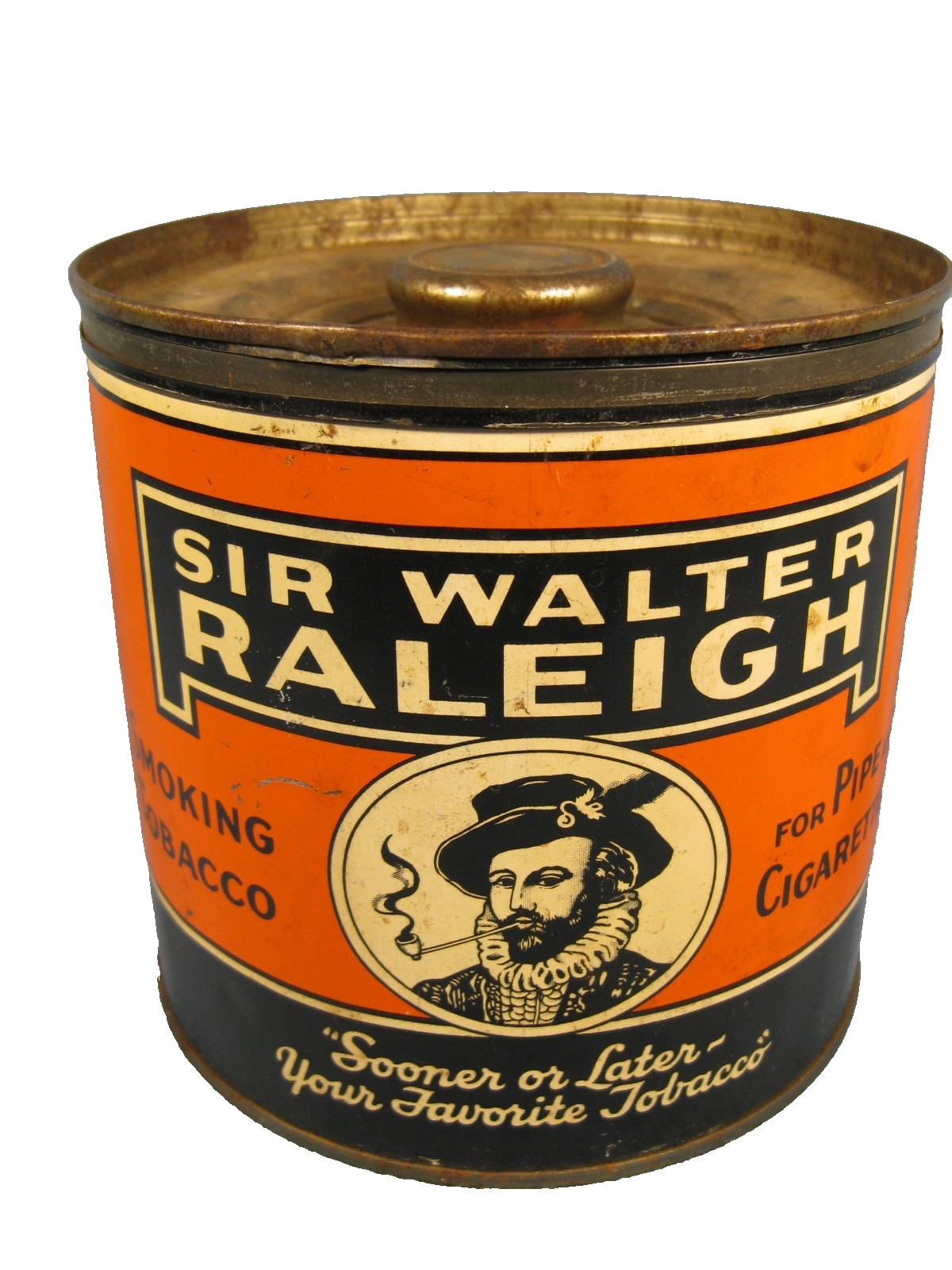Vintage 1953 Sir Walter Raleigh Smoking Tobacco For Pipe And Cigarettes Tin