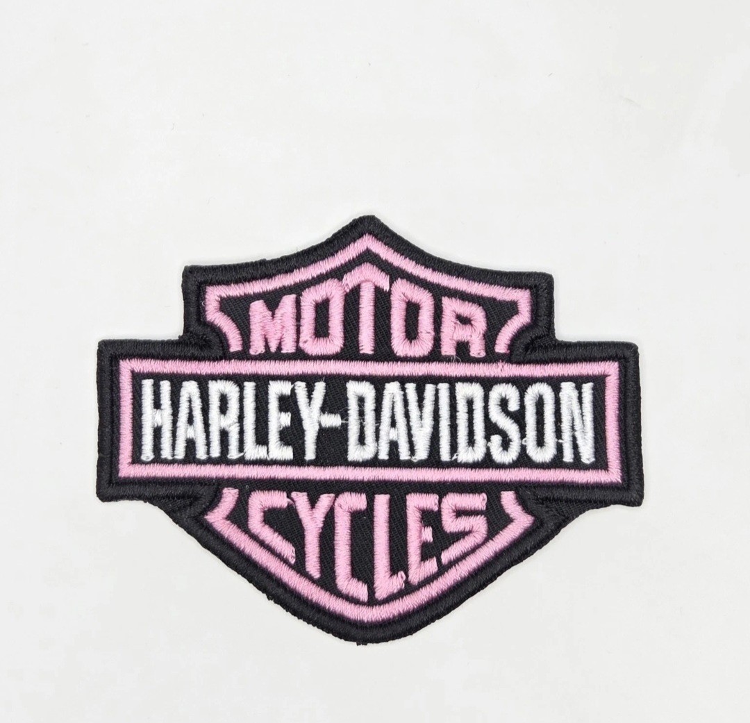 Pink Harley Davidson Iron On Sew On Patch 2.5x3 Inches