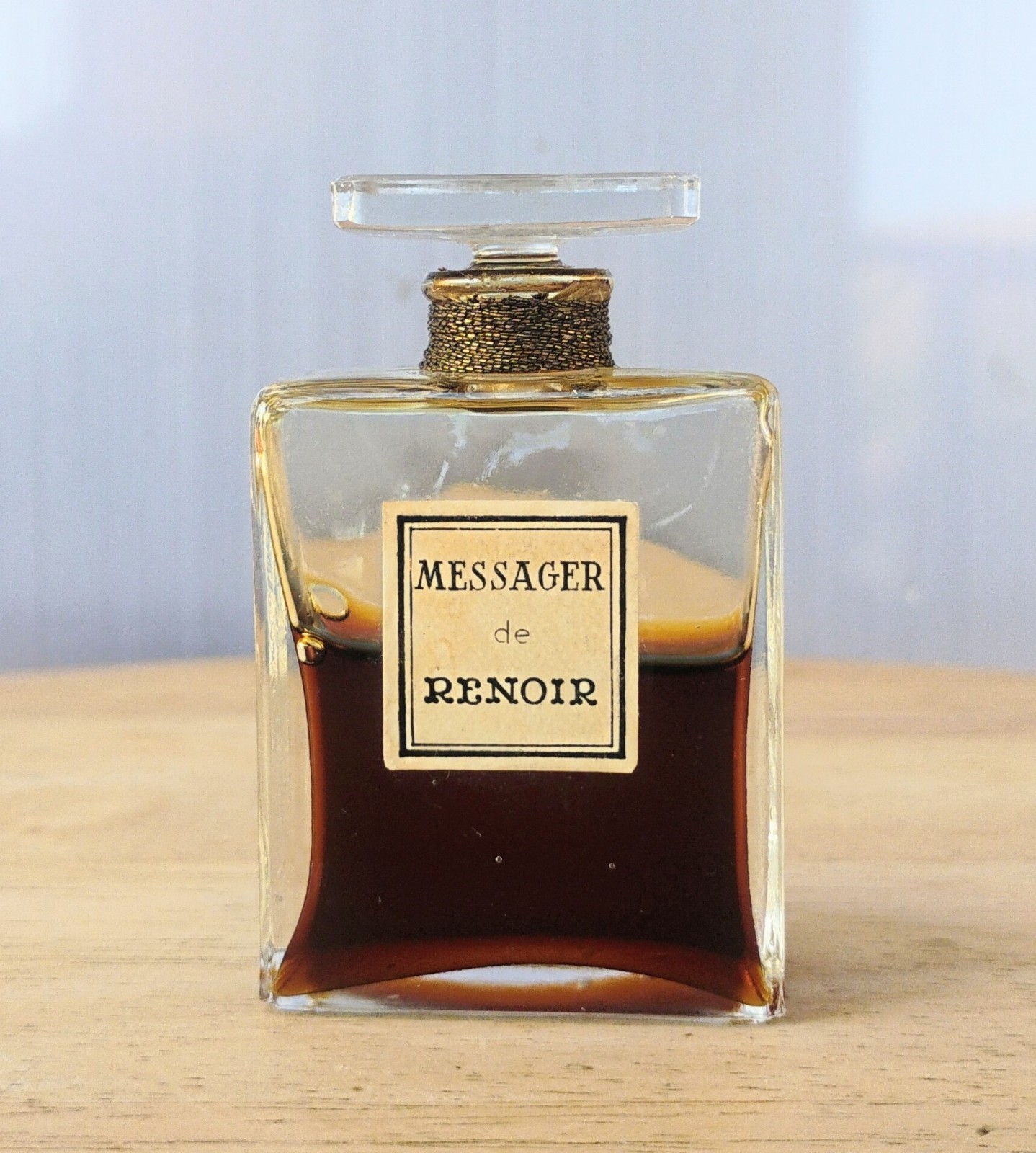 RARE VINTAGE MESSAGER DE RENOIR PERFUME BOTTLE PARIS FRANCE