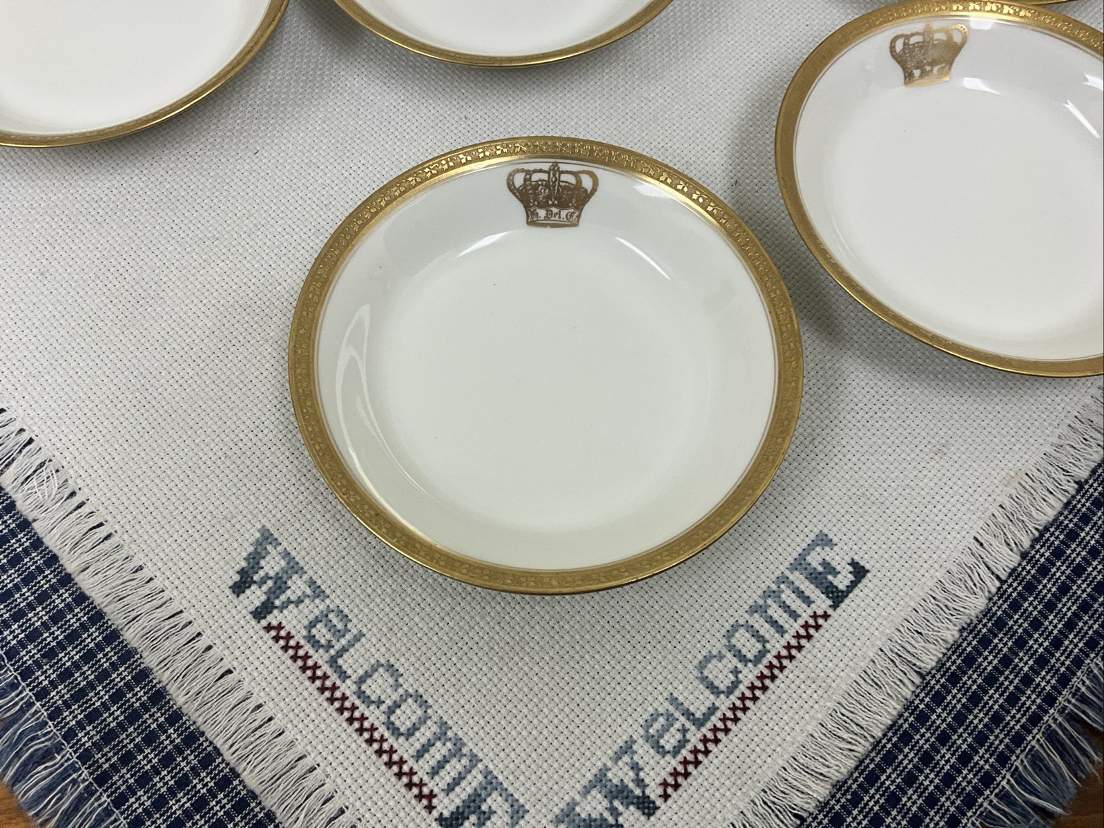 Vintage 1915s Hotel Del Coronado San Diego CA Berry Bowl Gold Encrusted Crown