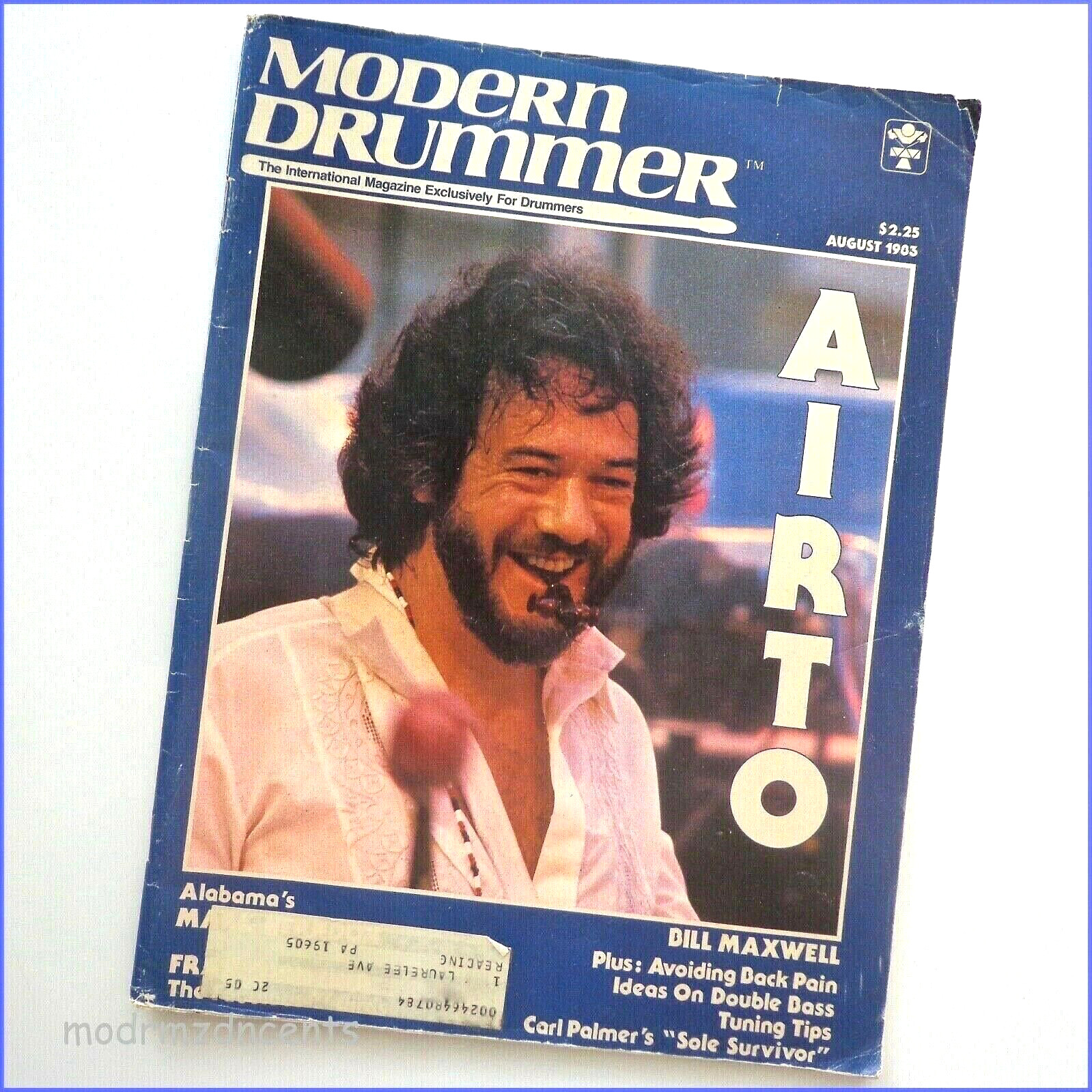MODERN DRUMMER - Aug 1983 - AIRTO + Mark Herndon of Alabama & Bill Maxwell