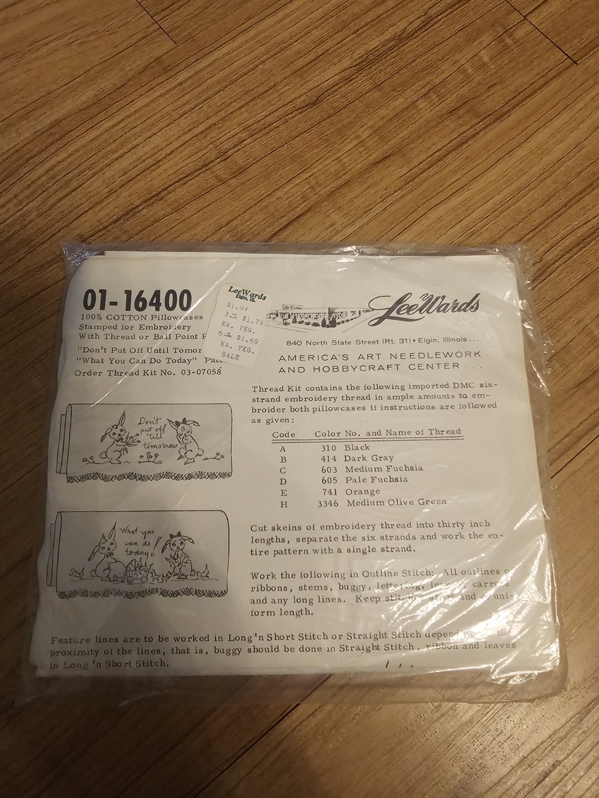 Vintage Leewards Pillowcases For Embroidery Don\'t Pull Off Until Tomorrow Cotton