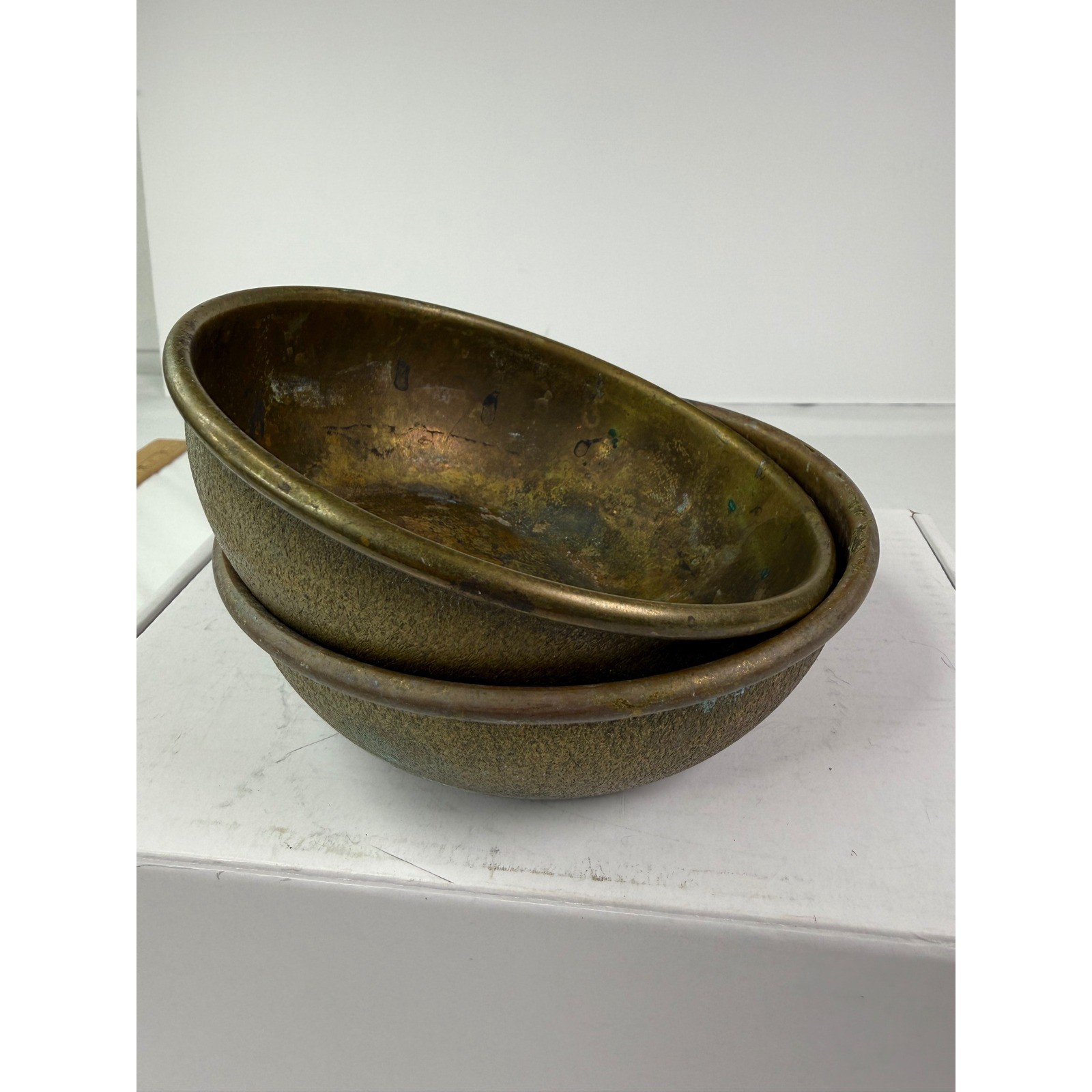 Rare Vintage British Royal Navy Officer Brass Finger Bowls  - VOC No. 52105 MMS