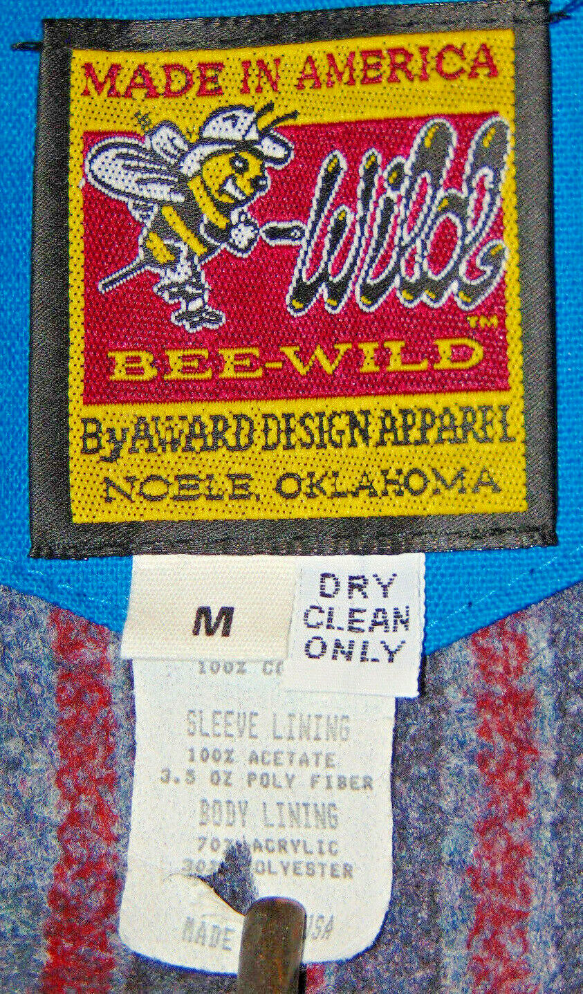BEE-WILD HEAVY DUTY CANVAS WESTERN RODEO STYLE JACKET WARM BLANKET LINING MED