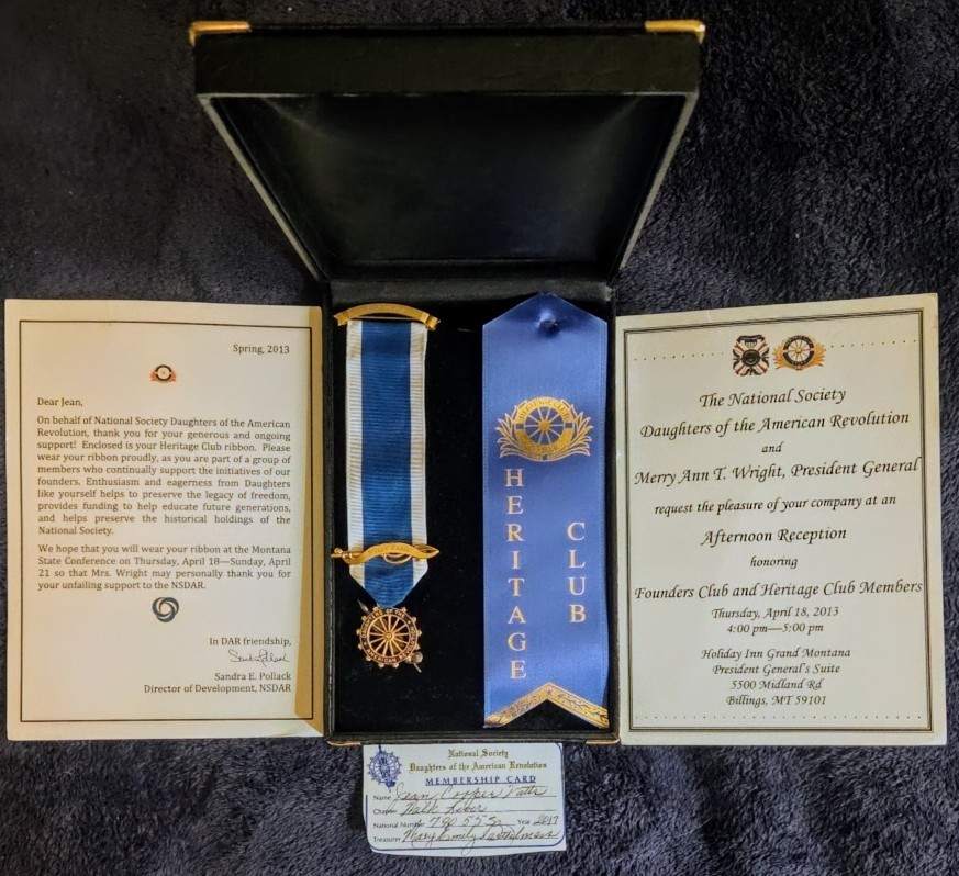 Daughters Of The American Revolution JE CALDWELL Pin Heritage Club Ribbon +More