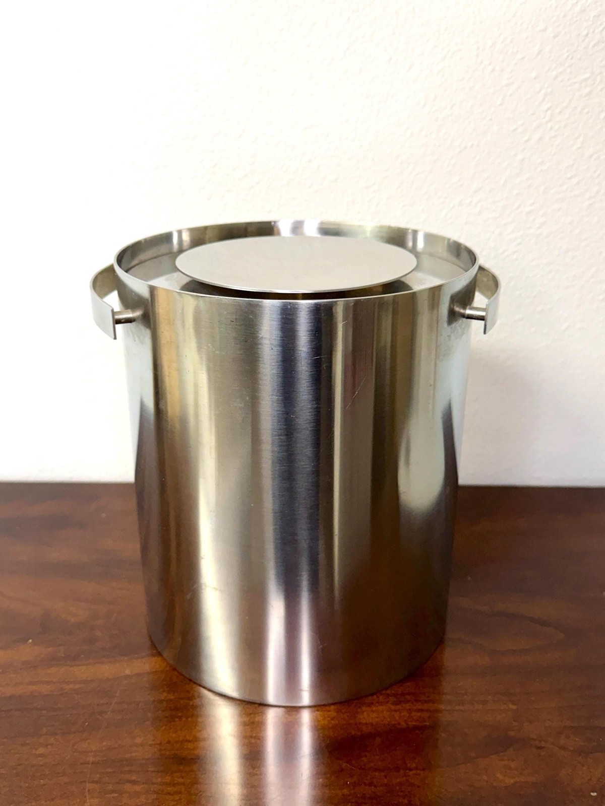 Vintage Stainless Ice Bucket Arne Jacobsen Stelton Lauffer Denmark MCM 1960s