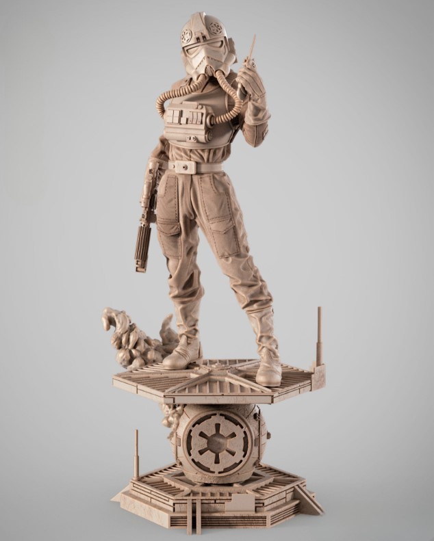 Elite Tie Fighter Pilot Resin Sculpture Statue Model Kit  Unpainted/Unassembled