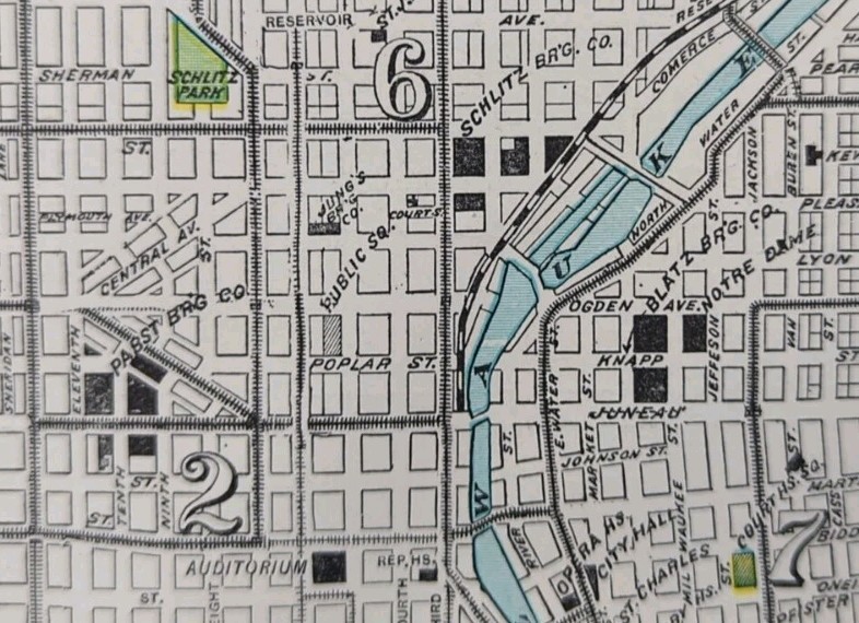 Vintage 1911 MILWAUKEE WISCONSIN Map 15