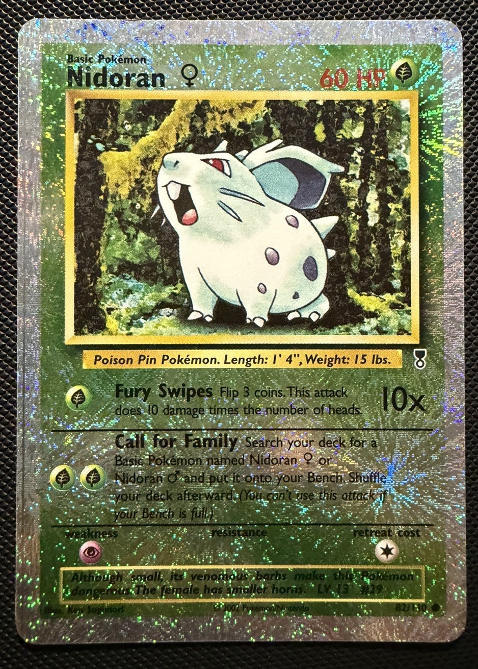 (EX) Nidoran F 82/110 2002 Legendary Collection Reverse Holo Pokemon Card