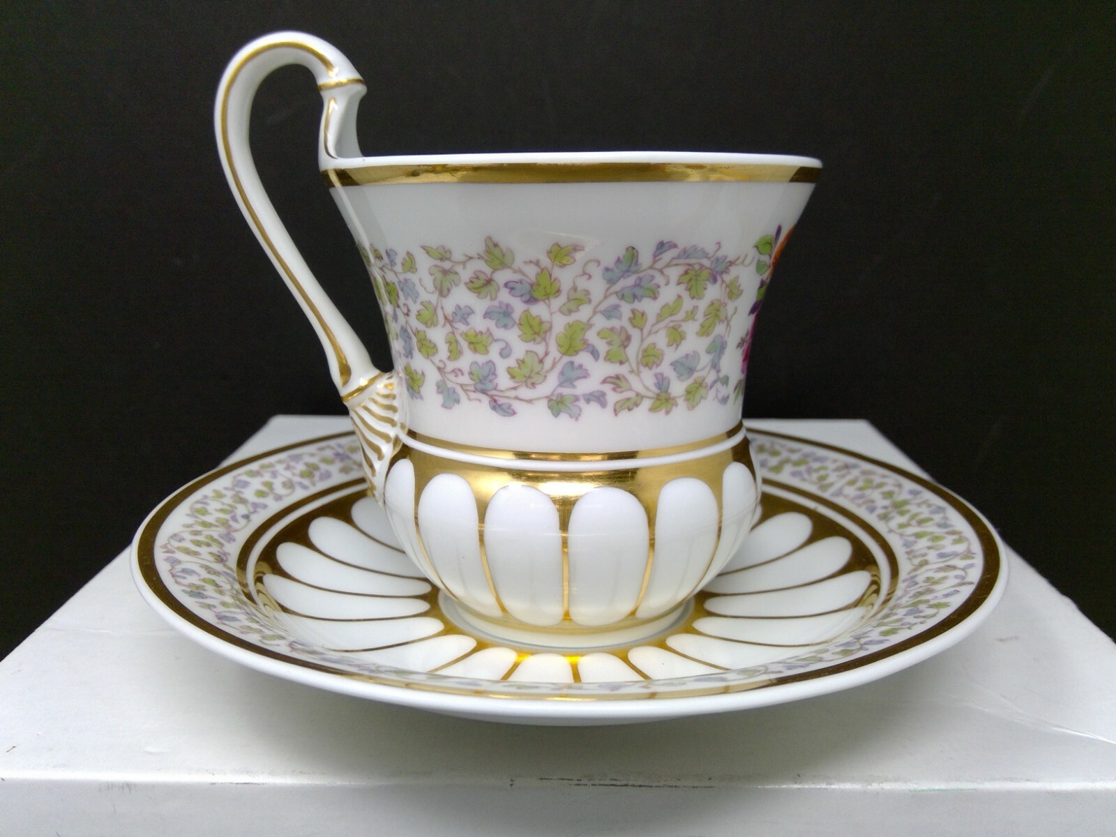 Vintage KPM Hand Painted Cup & Saucer Set - Floral