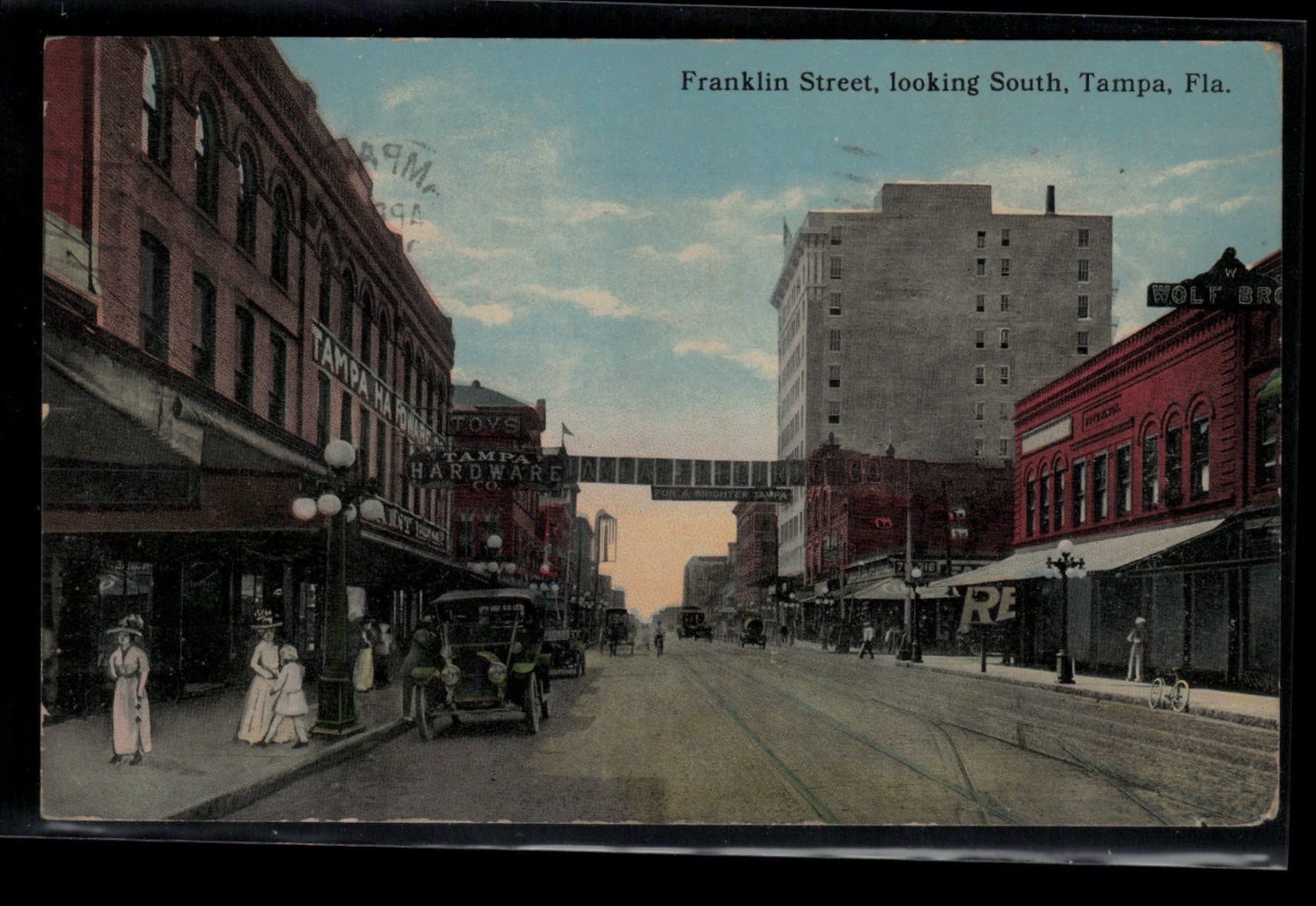 1914 Franklin Street Tampa Florida Vintage Postcard Downtown Scene