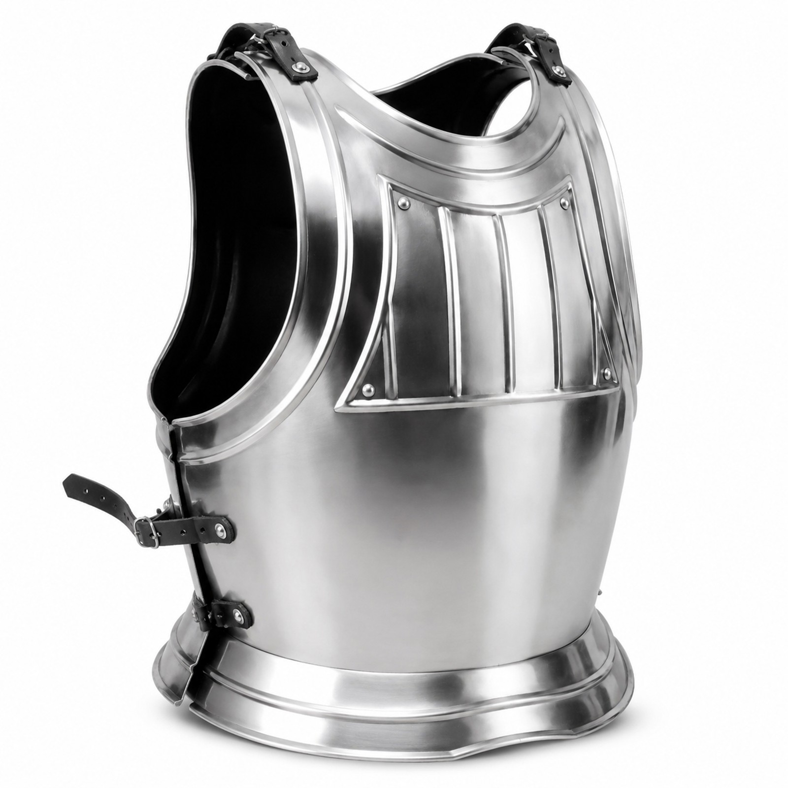 Medieval Fluted Gothic Breastplate 18G Steel Body Armor Front Back Plate Set