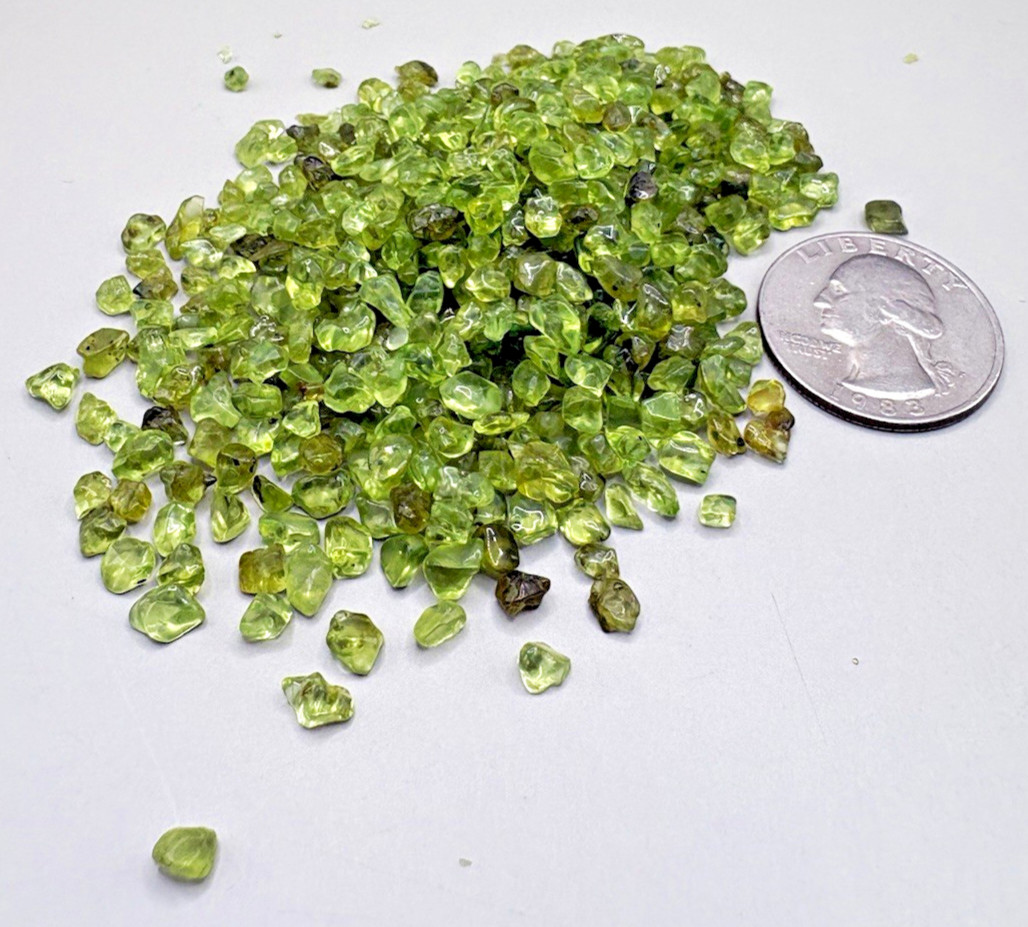 Natural Green Peridot Olivine Rough Chips 46.4g Mixed Gemstone Lot