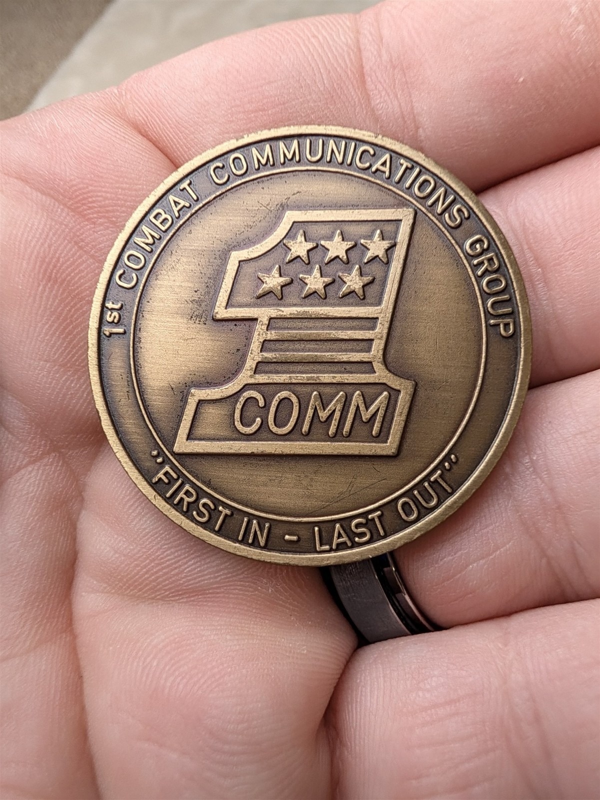 1st Combat Communications Group USAFE Challenge Coin First In Last Out Bronze