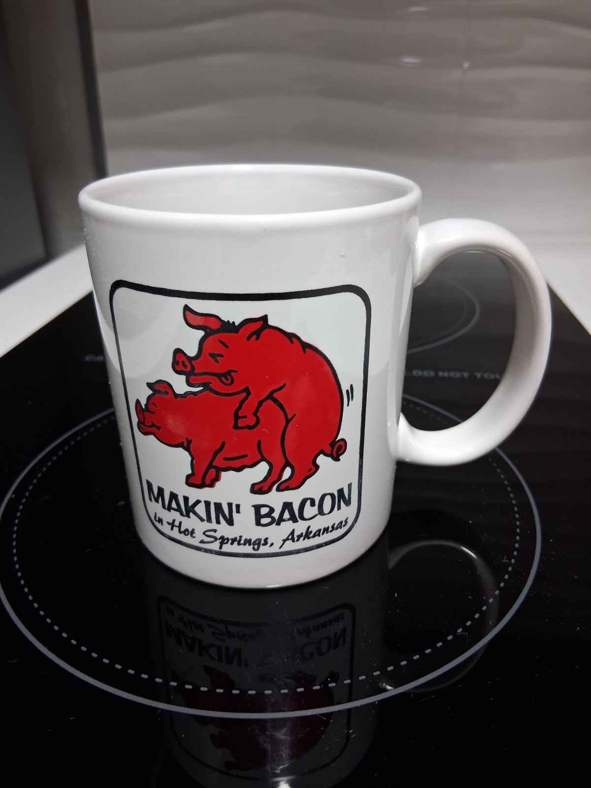 Makin Bacon In Hot Springs Arkansas Coffee Cup. Vintage