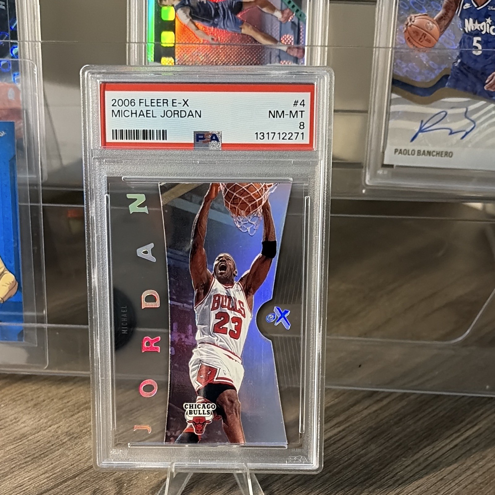 2006 Fleer E-X Michael Jordan #4  PSA 8 NM-MT Card NEW CERT BEAUTY