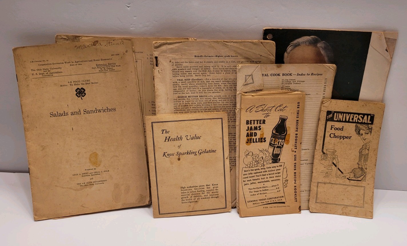 Lot Of Vintage Ephemera Food Cooking Ads Recipes Canning Brochures Pamplets Home