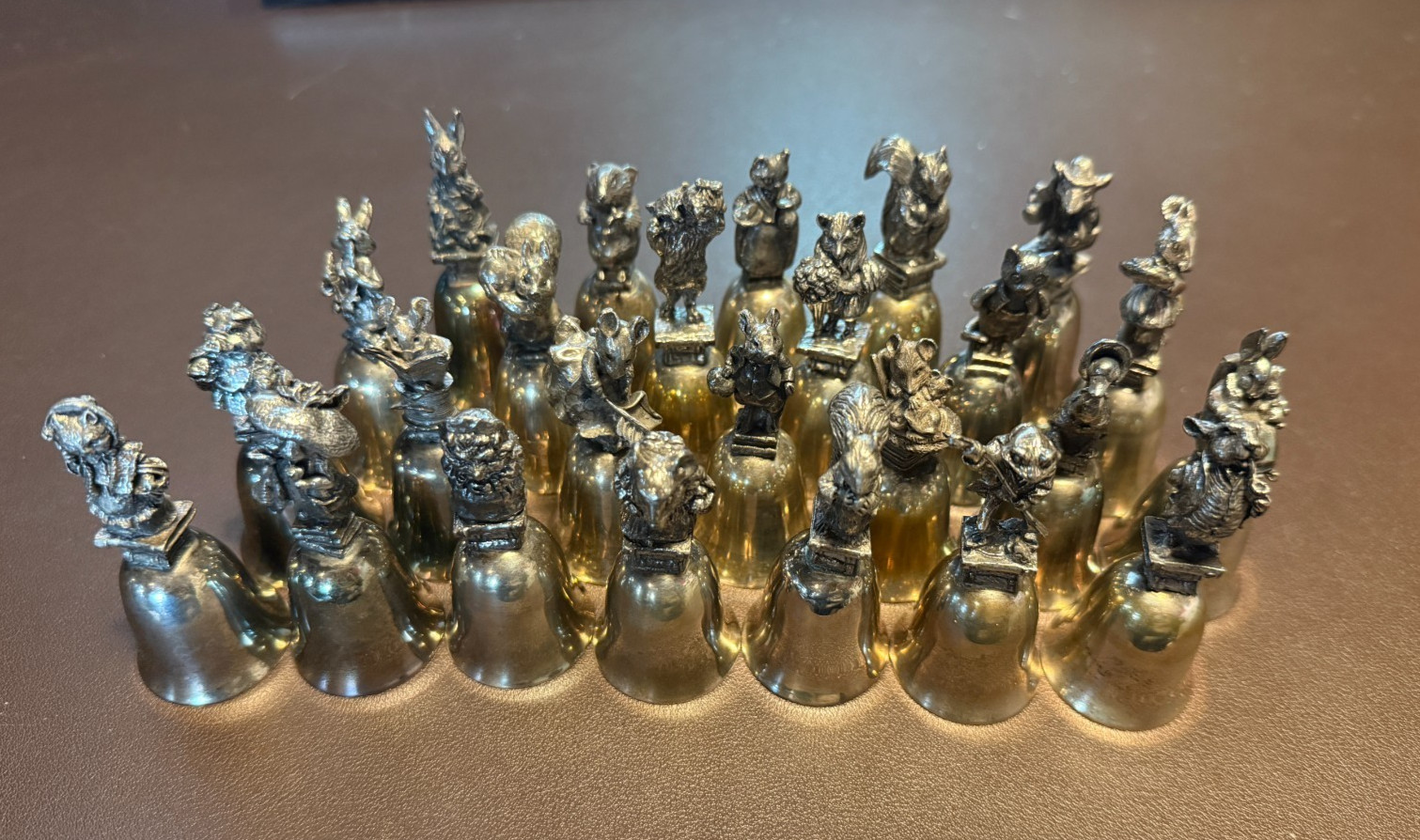 26 Vintage Beatrix Potter Silver Bells with clappers - New England collection