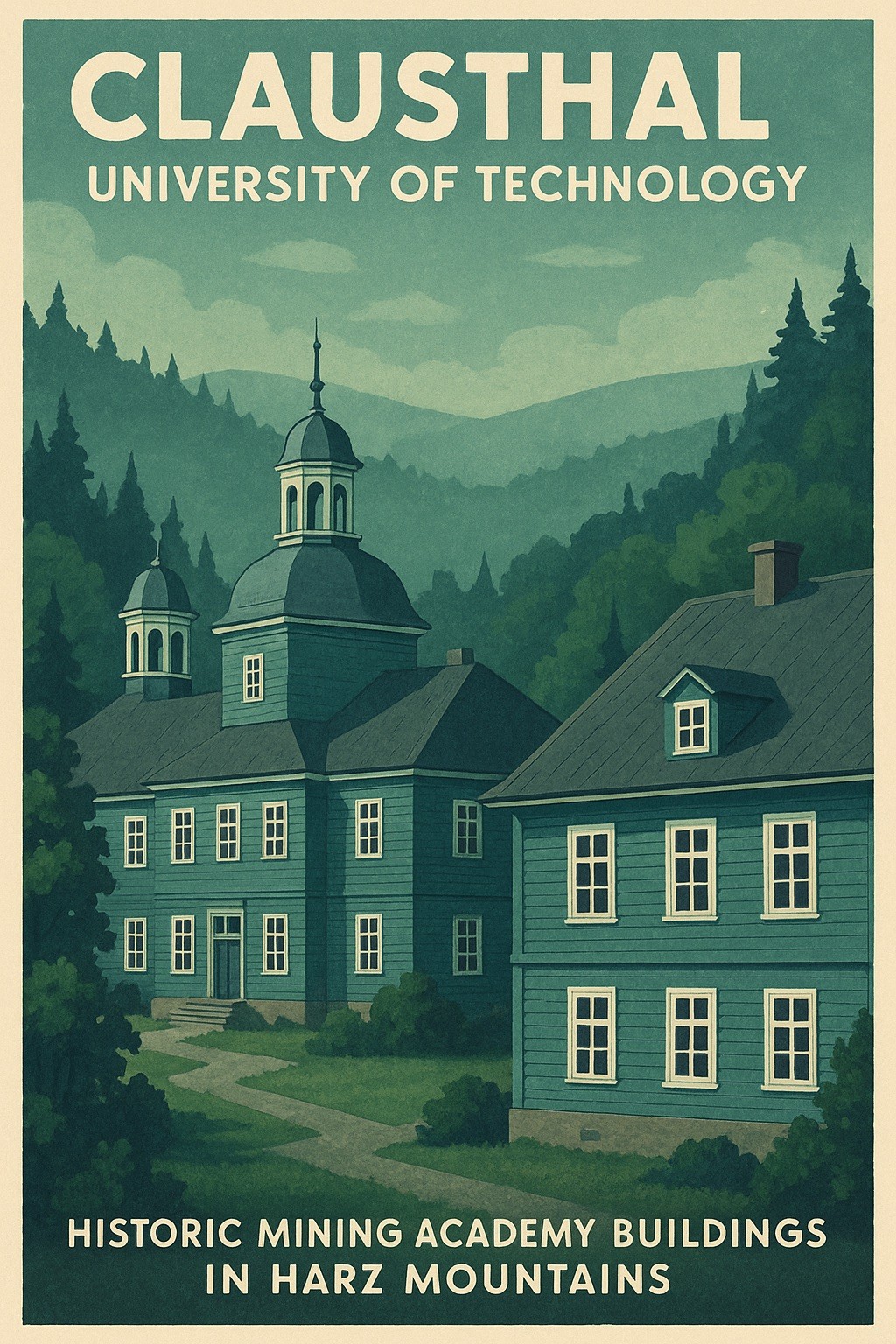 🎓 Clausthal University Vintage Poster - 24x36” 📜 Historic Mining Academy -