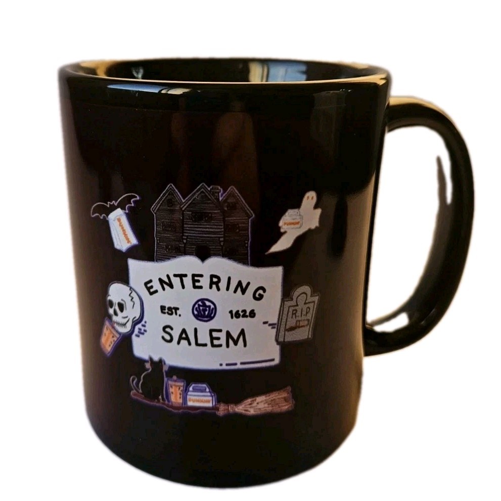 NEWLY RELEASED x Dunkin Donuts Entering Salem MA Black Ceramic Hot Coffee Mug LE
