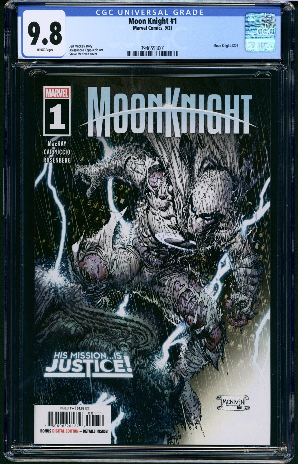 Moon Knight # 1 CGC 9.8 1st Dr Badr & Cameo as Hunter’s Moon Marvel 2021 Cover A