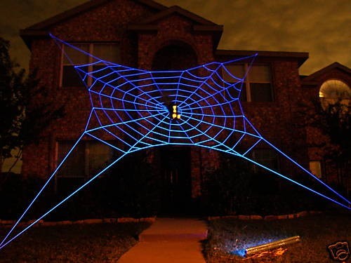 33 ft ULTRA GlowWeb Rope Spider Web UV Glow Outdoor Halloween House Prop
