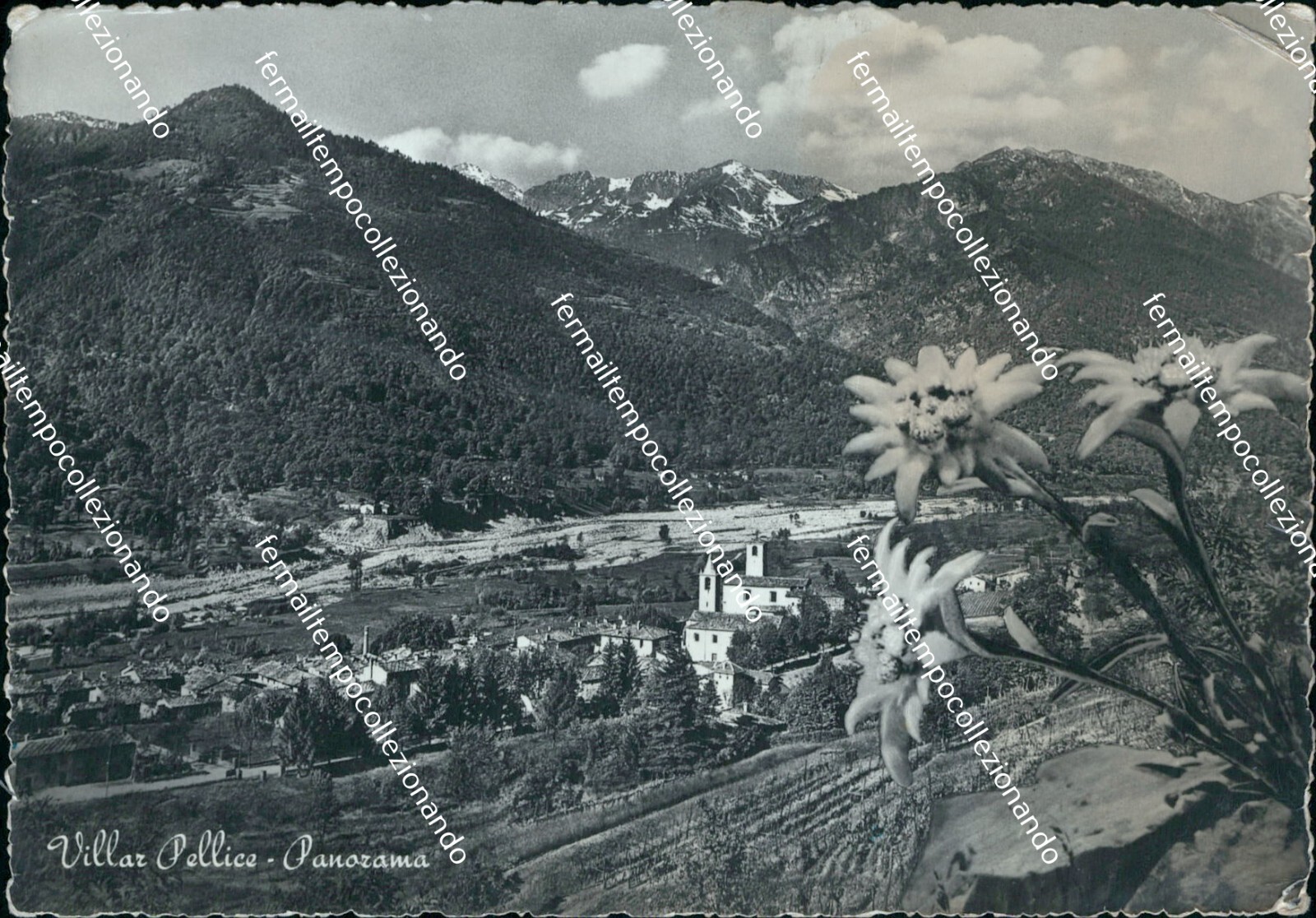 cg242 postcard villar fur panorama province of Turin piedmont