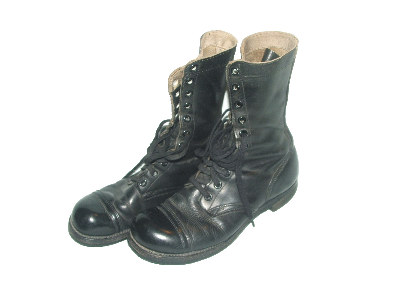 VTG 1950's KOREAN WAR ERA COMBAT MILITARY BOOTS BLACK HTS GRO CORD sz  11 D