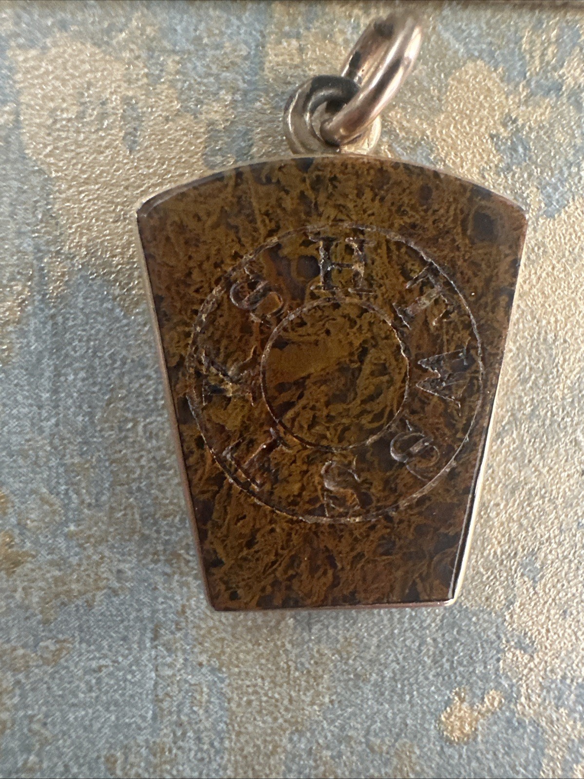 Antique Victorian 14k Gold HTWSSTKS Masonic Temple Royal Arch Masons Pendant Fob
