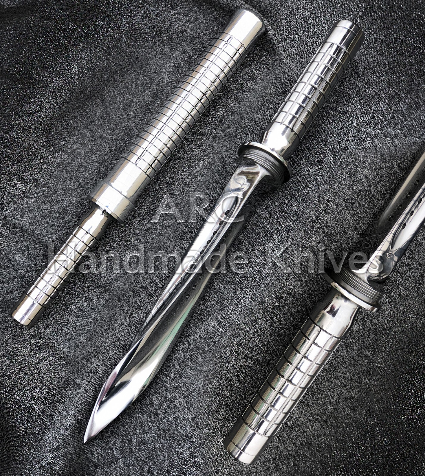 JAGDKOMMANDO KNIFE HANDMADE CUSTOM TRIPLE TWISTED TRI BLADED SPECIAL FORCE FIXED