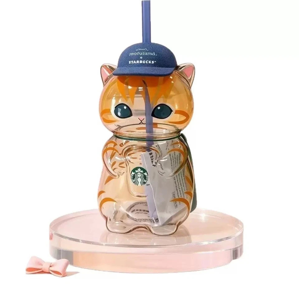 HOT Starbucks Singapore x Mofusand 2026 Collection Cat Shaped Glass Cup 20oz