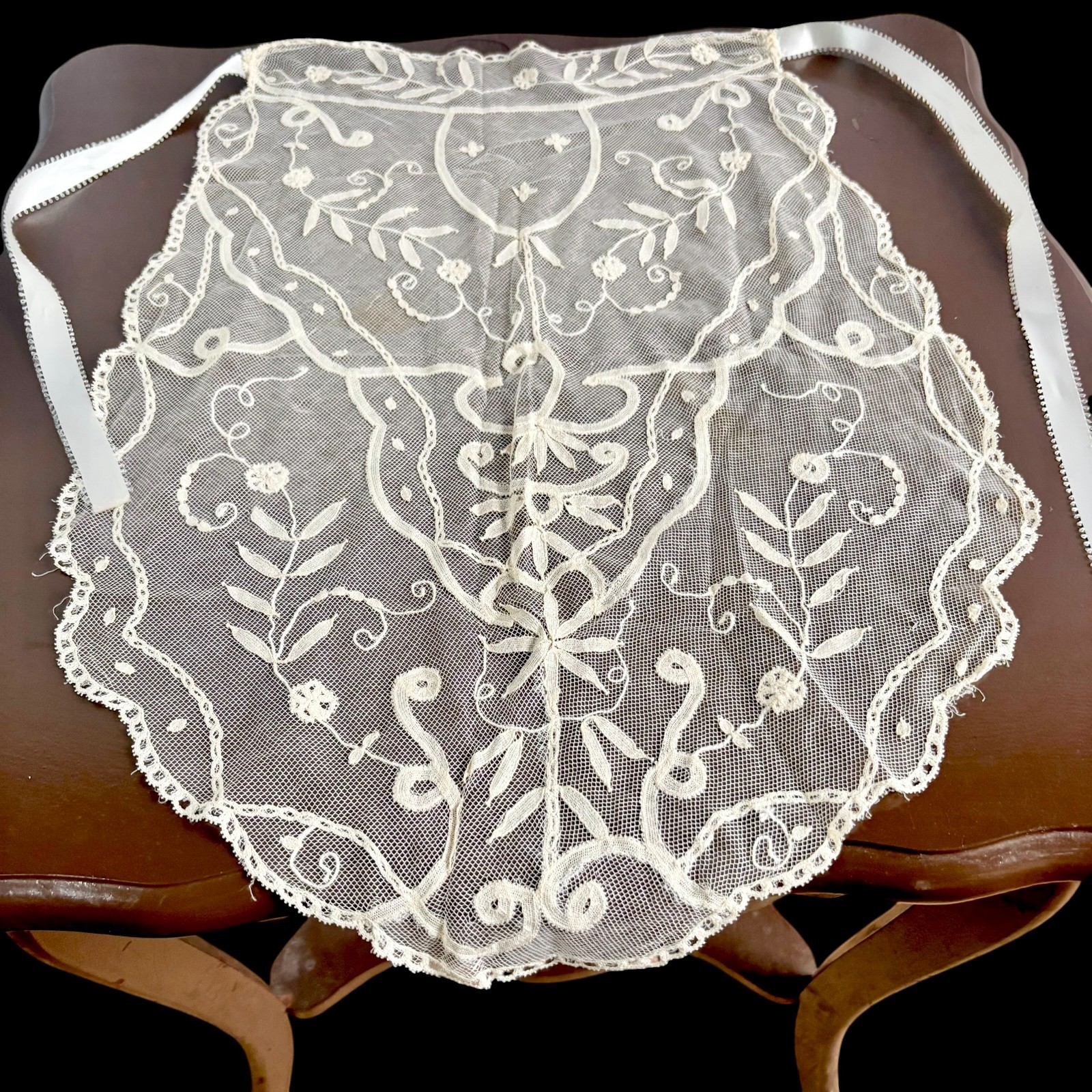 Antique Edwardian Delicate Lace Tea Apron