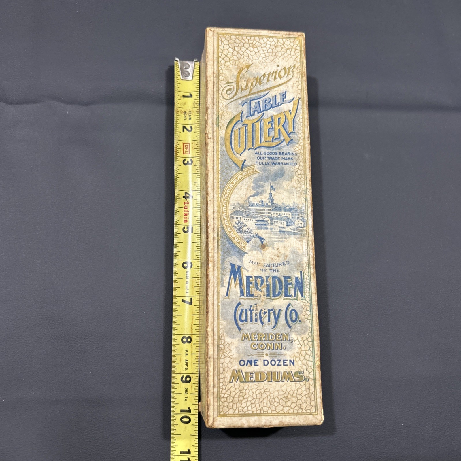 Meriden Cutlery Co. Conn., Superior Table Cutlery 1 Dozen, Antique Empty Ad.Box