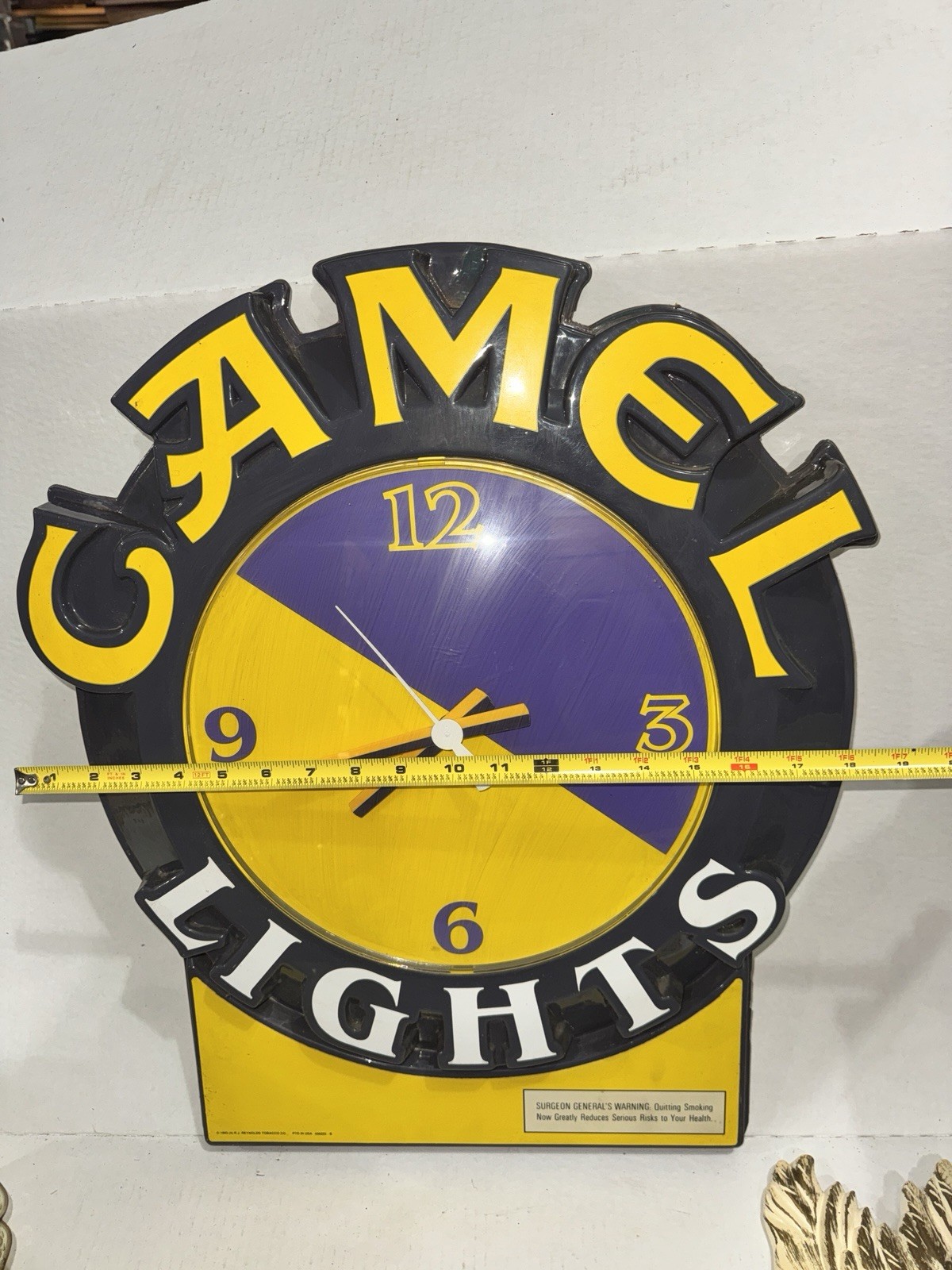 Vintage 1993 Camel Lights Wall Clock R.J. Reynolds Tobacco Advertising 22”