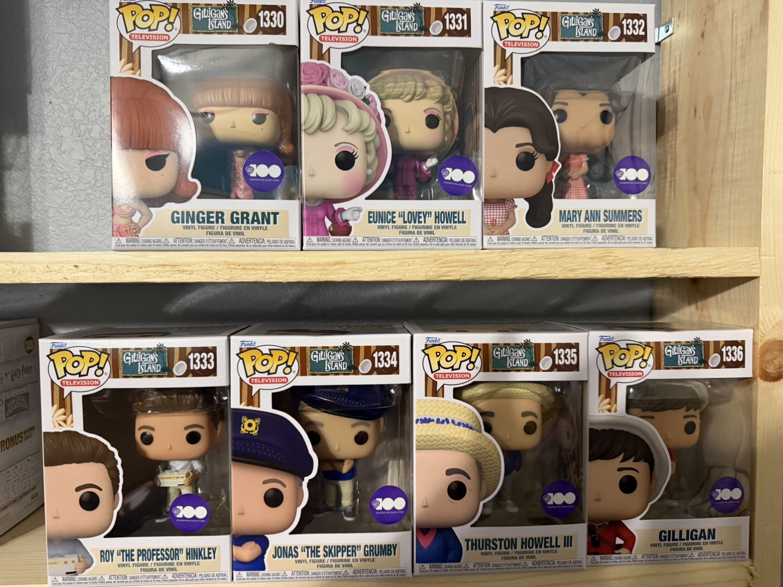 Funko Pop WB100 Gilligan’s Island Complete Set of Seven With Protectors