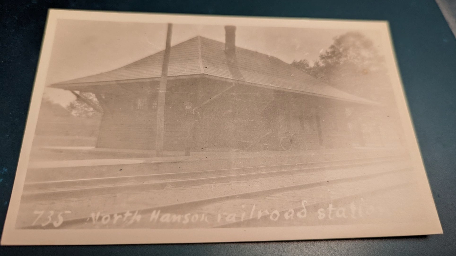Vintage RPPC- Massachusetts North Hanson Train Station- never sent