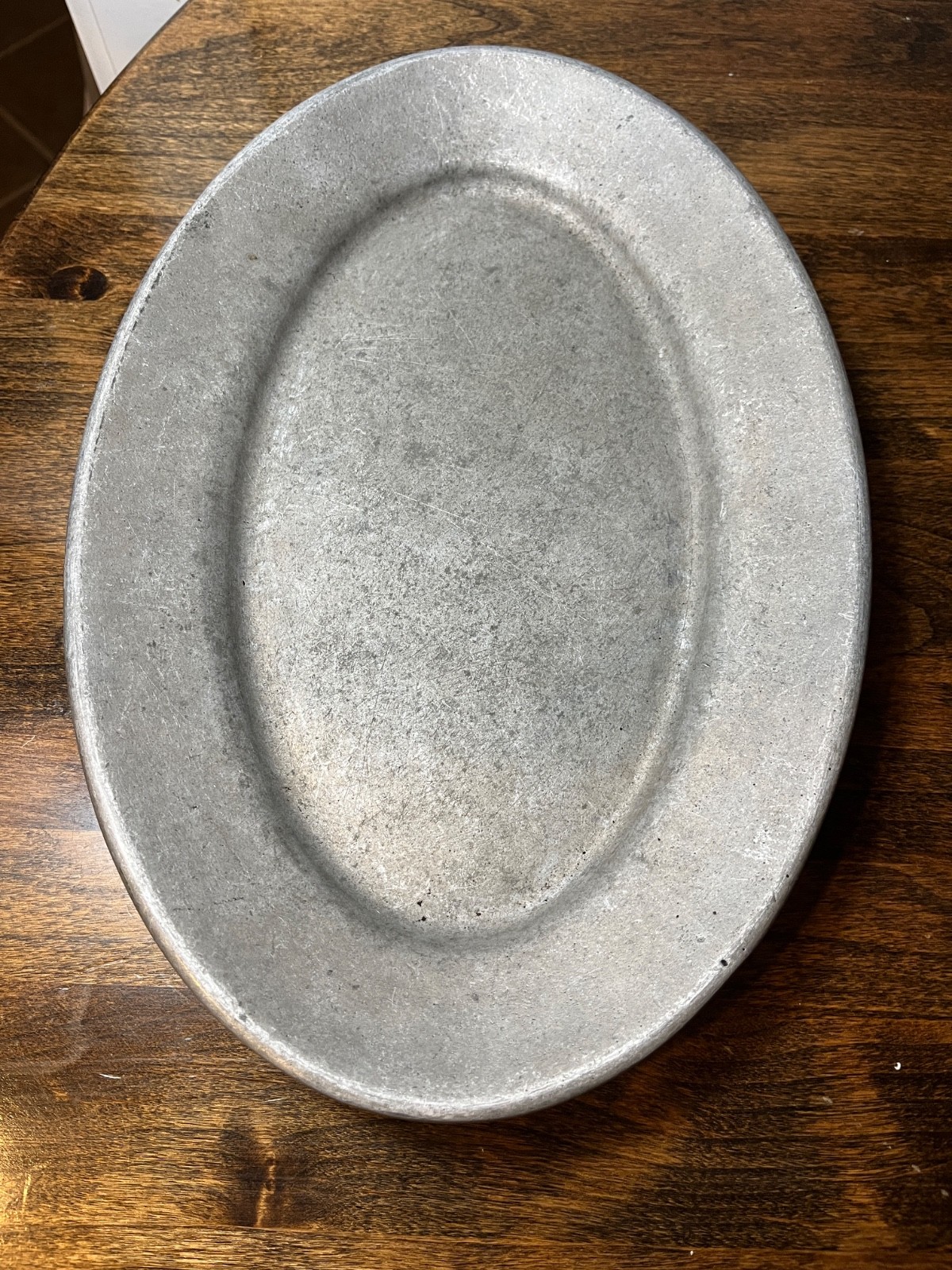 Vintage Cast Aluminum Oval Well & Tree Serving Platter - \