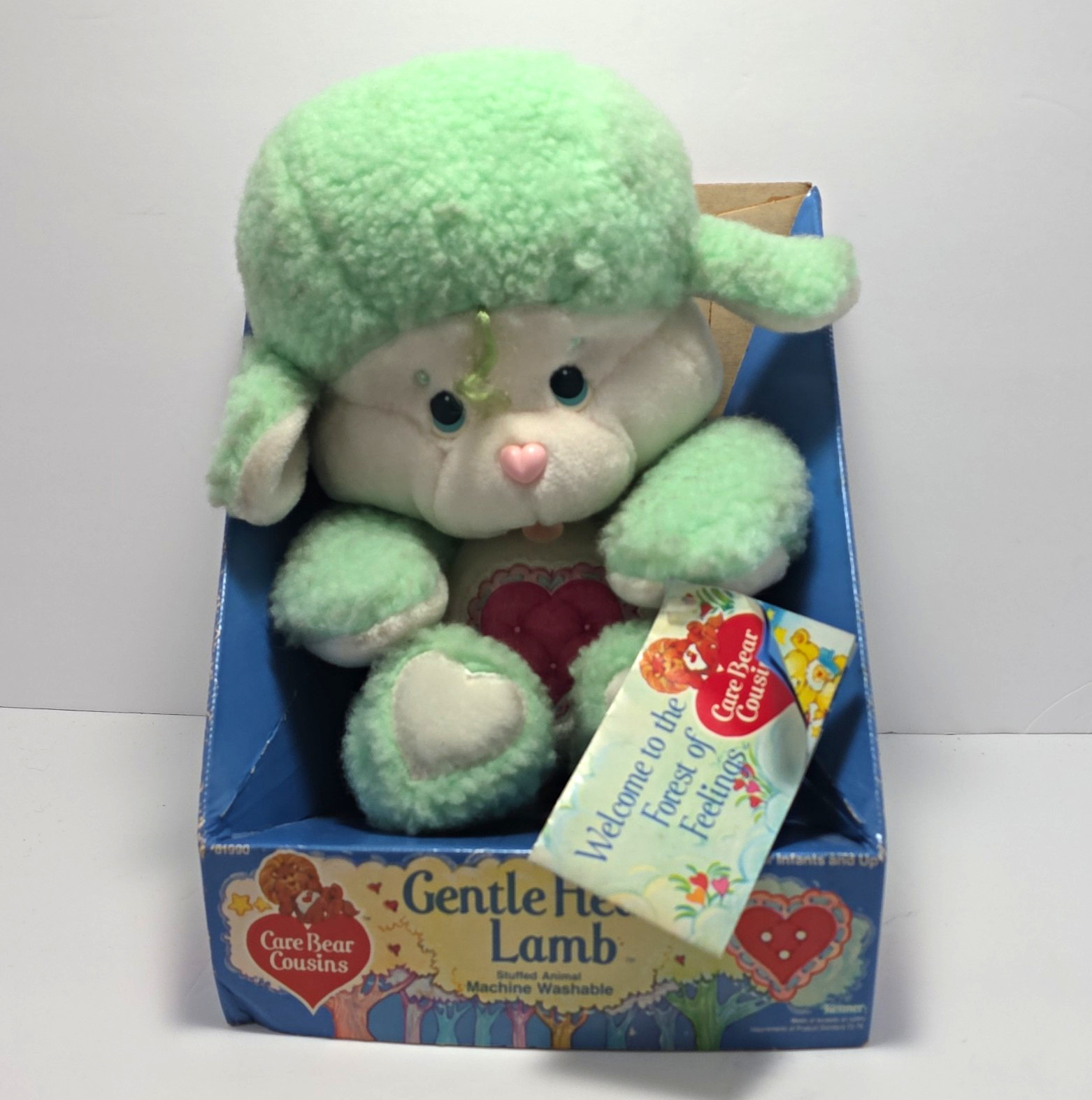 Vintage 1985 Kenner Care Bear Cousins Gentle Heart Lamb Plush Original Box Tag