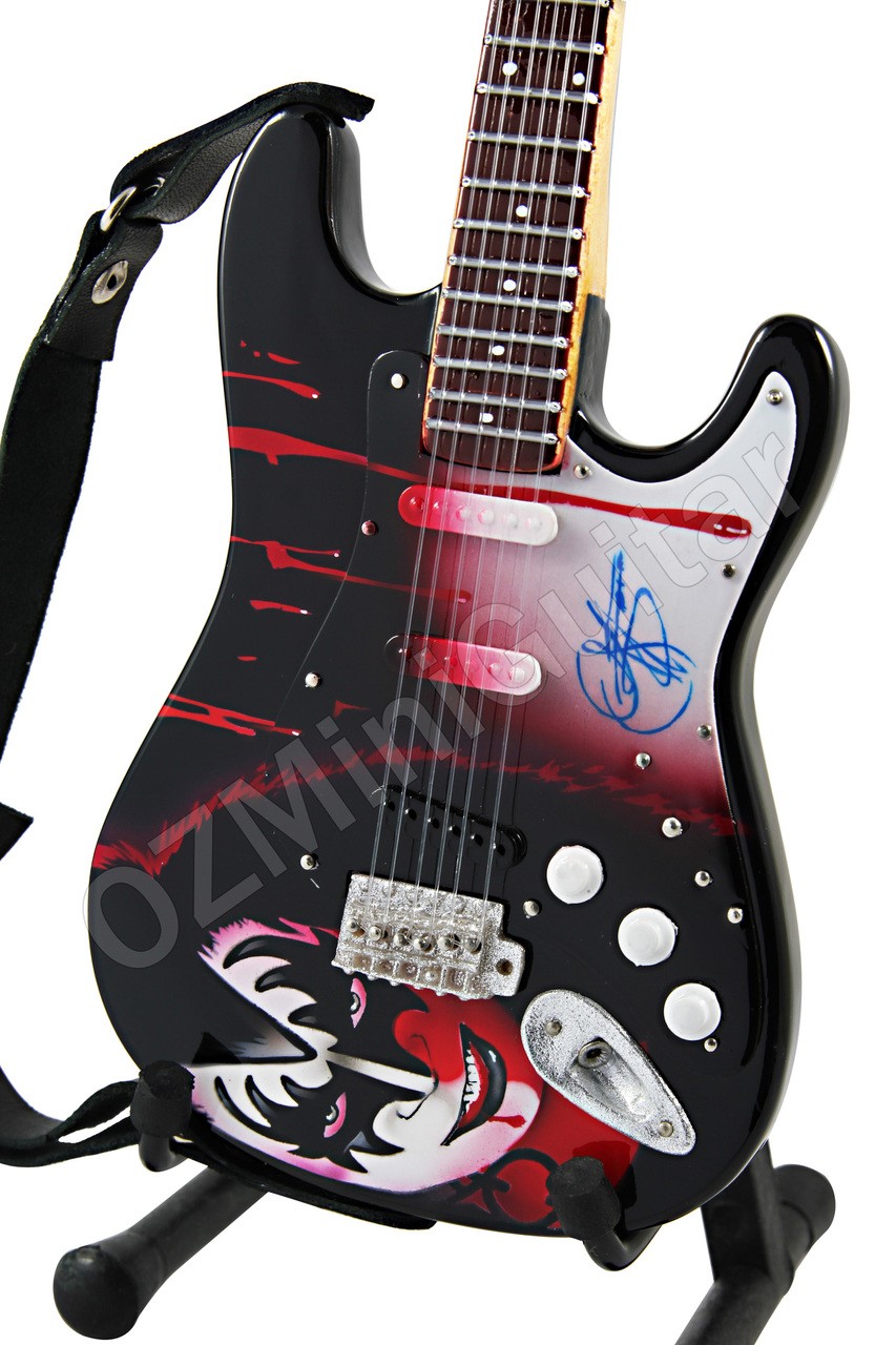 Miniature Guitar Art Series Gene Simmons KISS