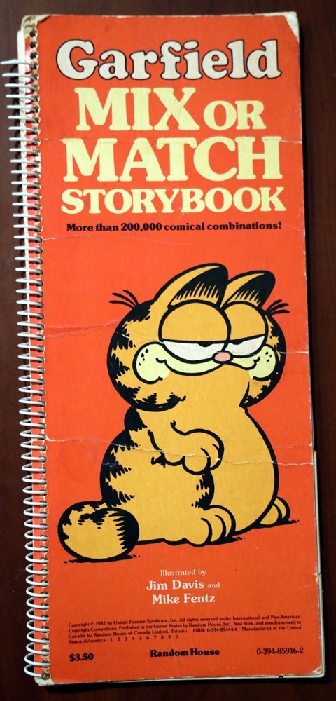 GARFIELD Mix or Match Storybook 1982 Spiral Bound 200,000 Comic Combinations