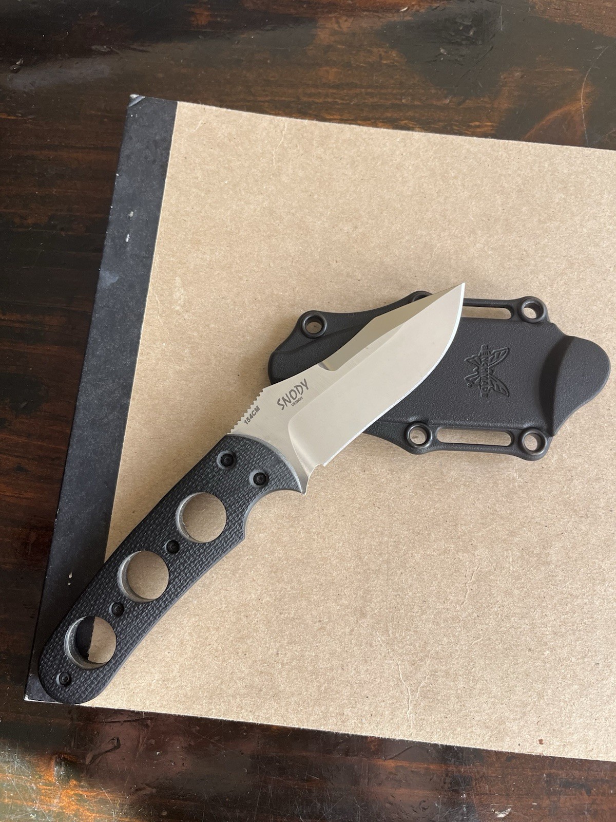 Benchmade 220 Resistor Snody design Fixed Blade w/ Sheath. 
