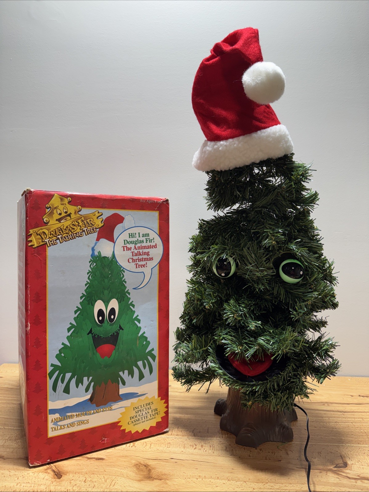 Vintage Gemmy 1996 Douglas Fir Talking Singing Christmas Tree Electric Box